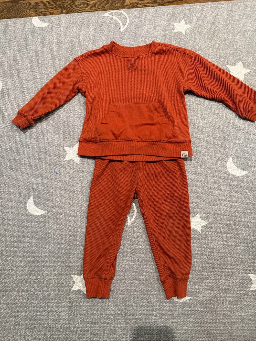 Carter's Rust Orange Thermal Top and Pants Matching Set